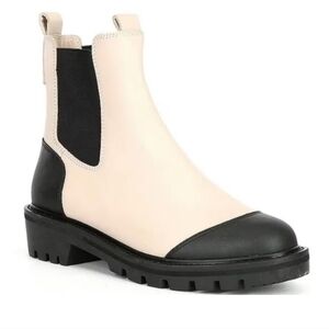 Antonio Melani Dalton Gore Leather Bone Black Weather Resistant Lug Sole Boot 7